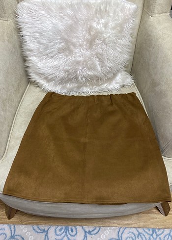 Kadın Kahverengi Süet Mini Etek - Görsel 2