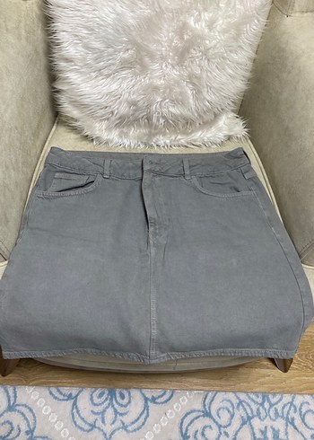 Gri Denim Midi Etek - Görsel 2