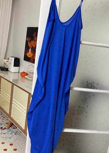 Mavi Uzun Askılı Elbise - Görsel 2