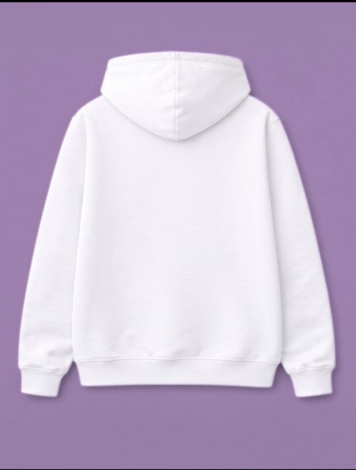 Kapüşonlu, Uzun Kollu, Baskılı Beyaz Sweatshirt - Görsel 2