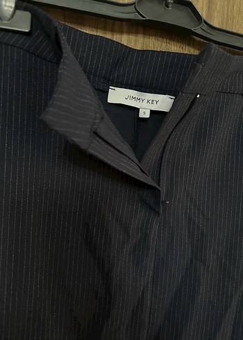 Lacivert Kadın Kumaş Pantolon Yırtmaçlı - Görsel 3