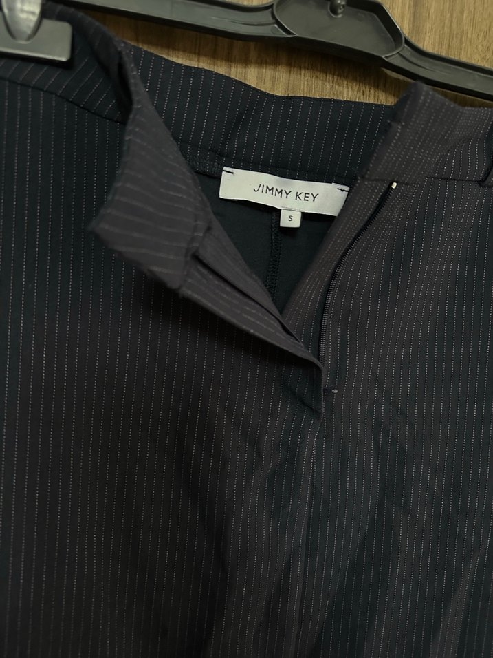 Lacivert Kadın Kumaş Pantolon Yırtmaçlı - Görsel 3