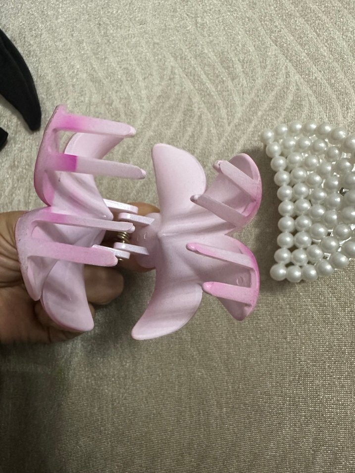 Pembe Boncuklu Bohem Saç Tokası Seti - Görsel 2