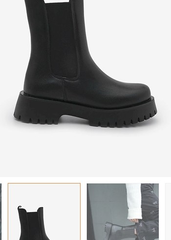 Siyah Tokalı Kadın Goth Bot - Görsel 5