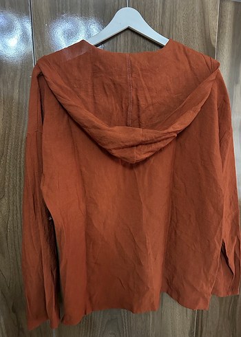 Kadın Kahverengi Pamuklu Fermuarlı Ceket - Görsel 4