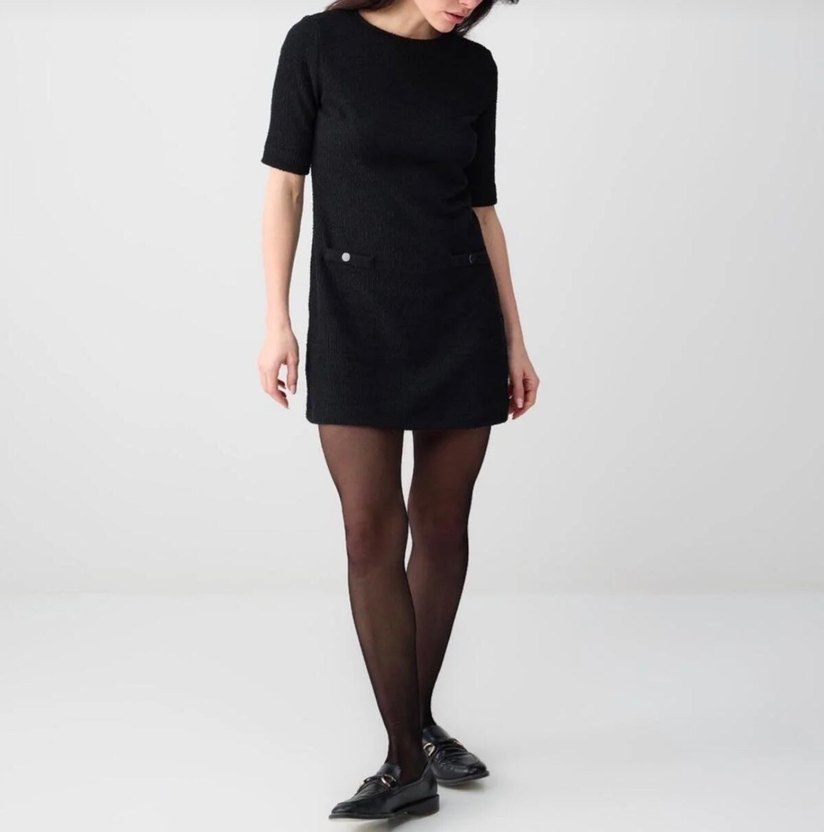 Siyah Kadın Triko Midi Elbise - Görsel 5