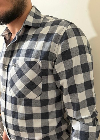 Erkek  Kareli Düğmeli Gömlek - Görsel 3