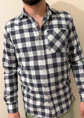 Erkek  Kareli Düğmeli Gömlek - Görsel 2