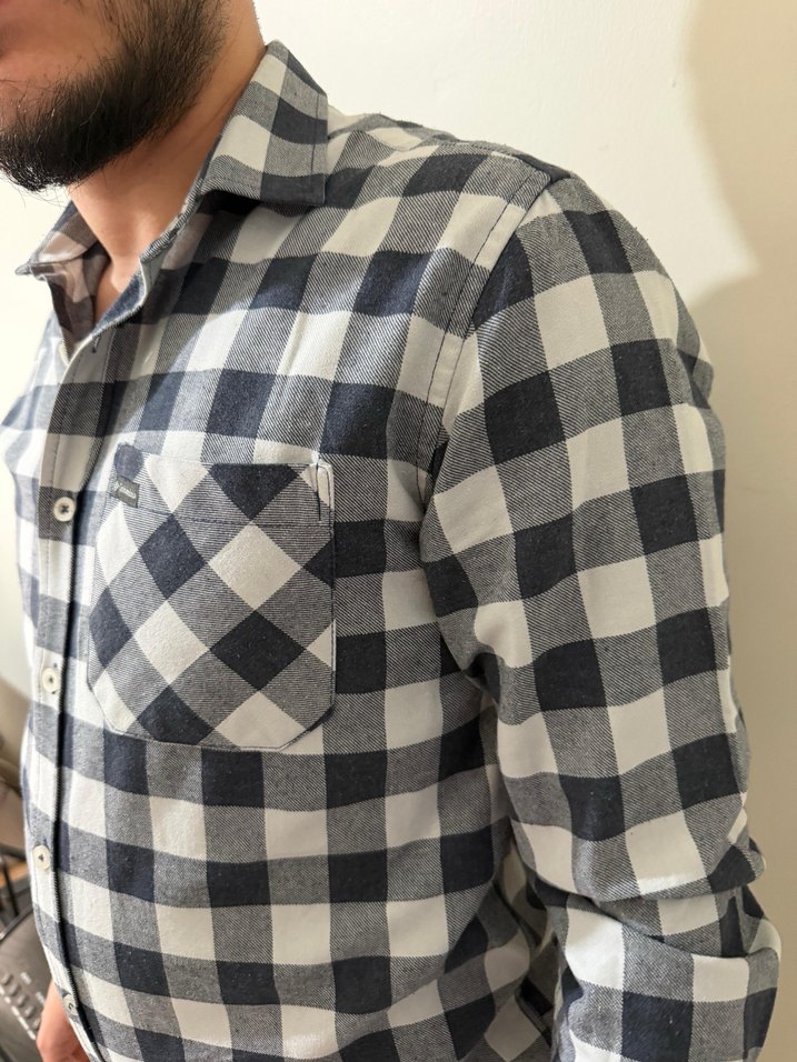 Erkek  Kareli Düğmeli Gömlek - Görsel 3