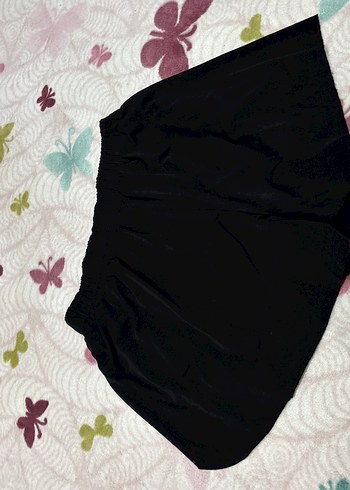 Siyah Mini Saten Şort - Görsel 3