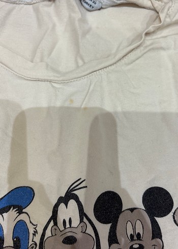 Mickey Baskılı Beyaz Kısa Kollu Tişört - Görsel 2