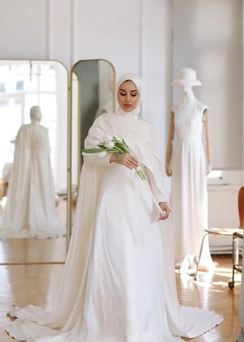 museum of florale tesettür nişan abiyesi nikah elbisesi - Görsel 3