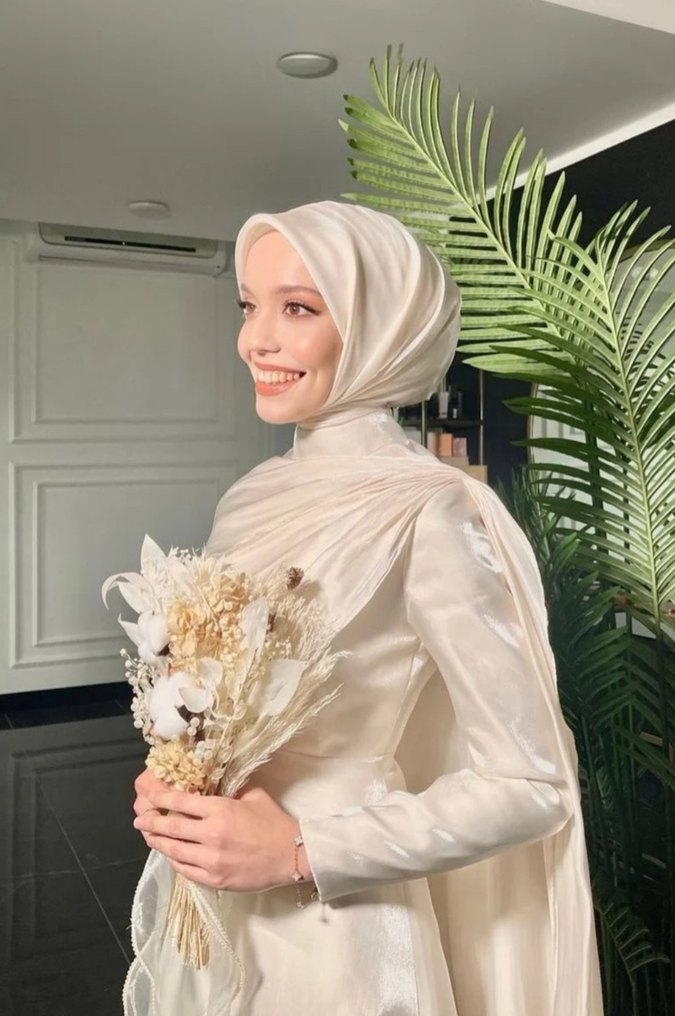 museum of florale tesettür nişan abiyesi nikah elbisesi - Görsel 2