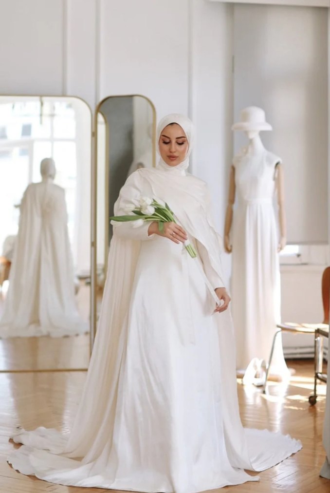 museum of florale tesettür nişan abiyesi nikah elbisesi - Görsel 3