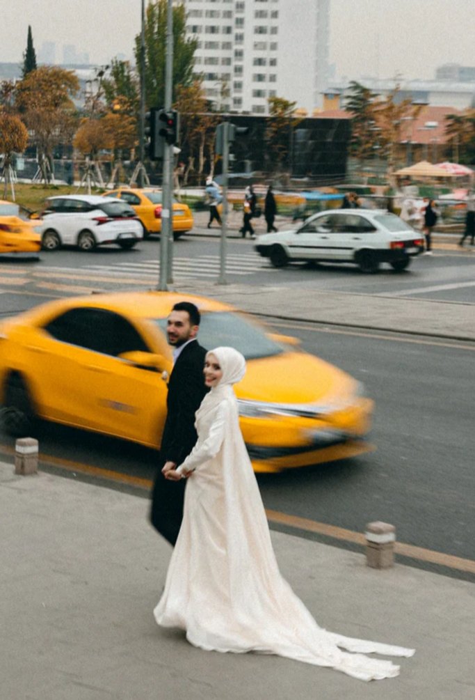 museum of florale tesettür nişan abiyesi nikah elbisesi - Görsel 4