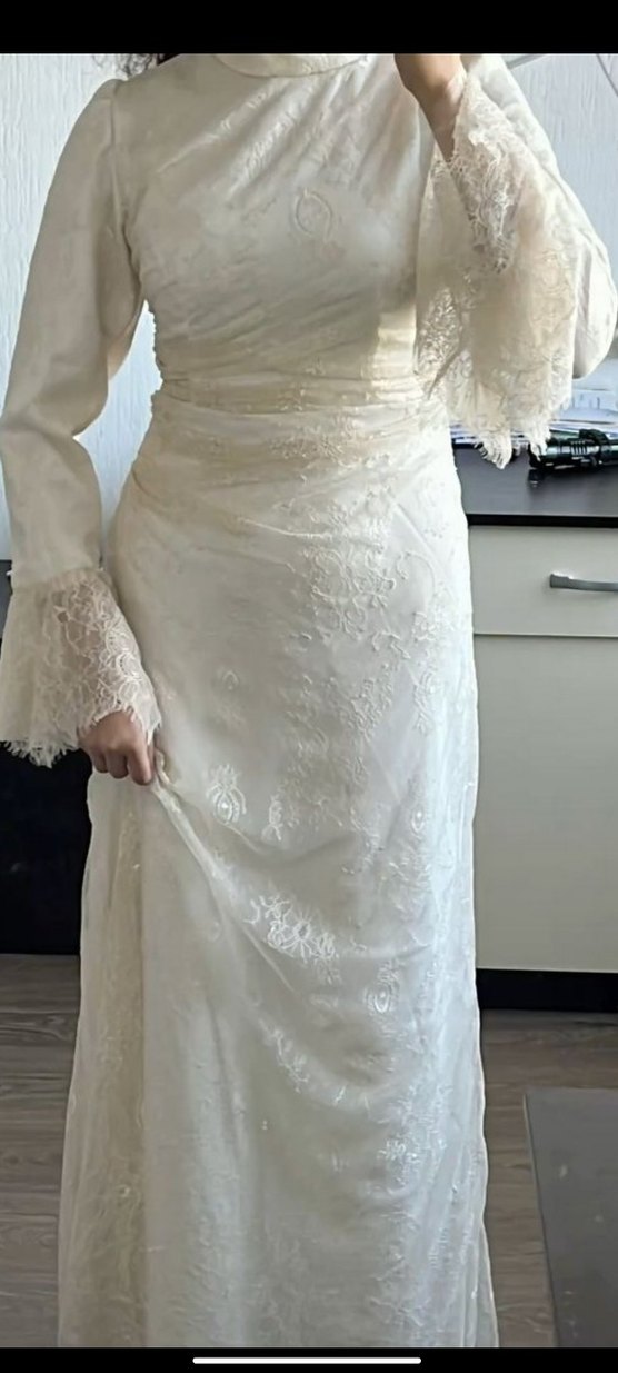 kişiye özel dikim Vintage Dantelli Gelinlik nikah abiyesi - Görsel 2