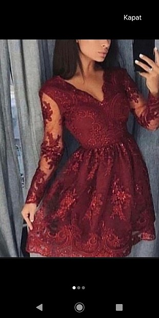 bordo elbise