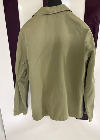 Düğmeli erkek haki kot Ceket - Görsel 4