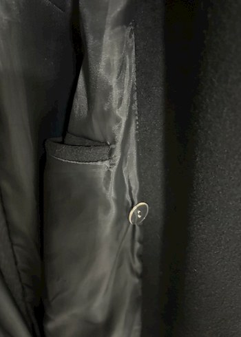 Trendyol man Siyah  Çift Düğmeli Uzun kruvaze Kaban - Görsel 6