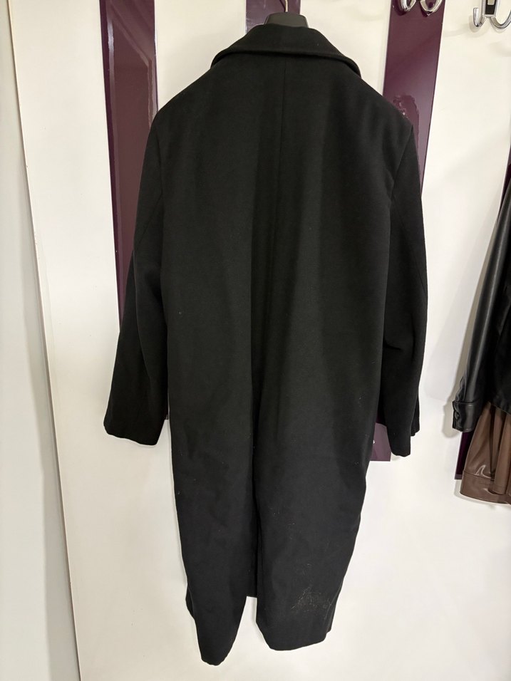 Trendyol man Siyah  Çift Düğmeli Uzun kruvaze Kaban - Görsel 2