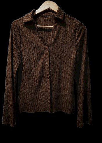 Y2k kahverengi gömlek - Görsel 3