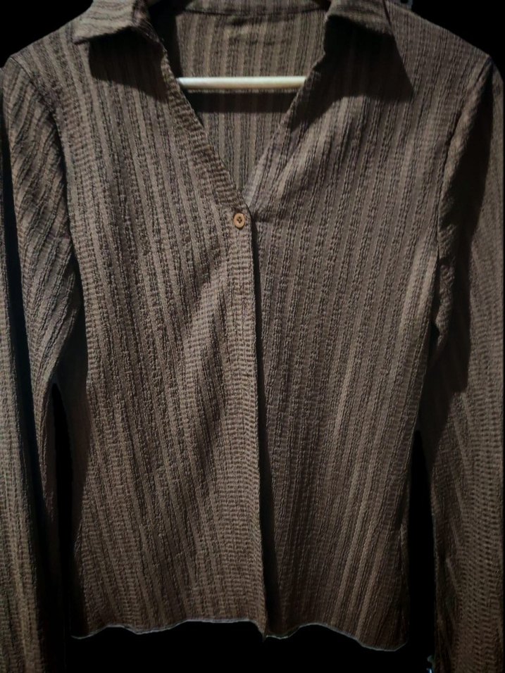 Y2k kahverengi gömlek - Görsel 2