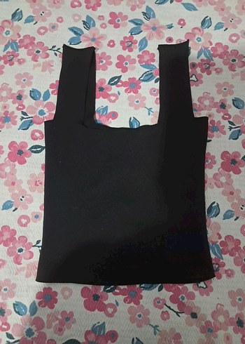 Nakışlı Siyah  Askılı crop - Görsel 2