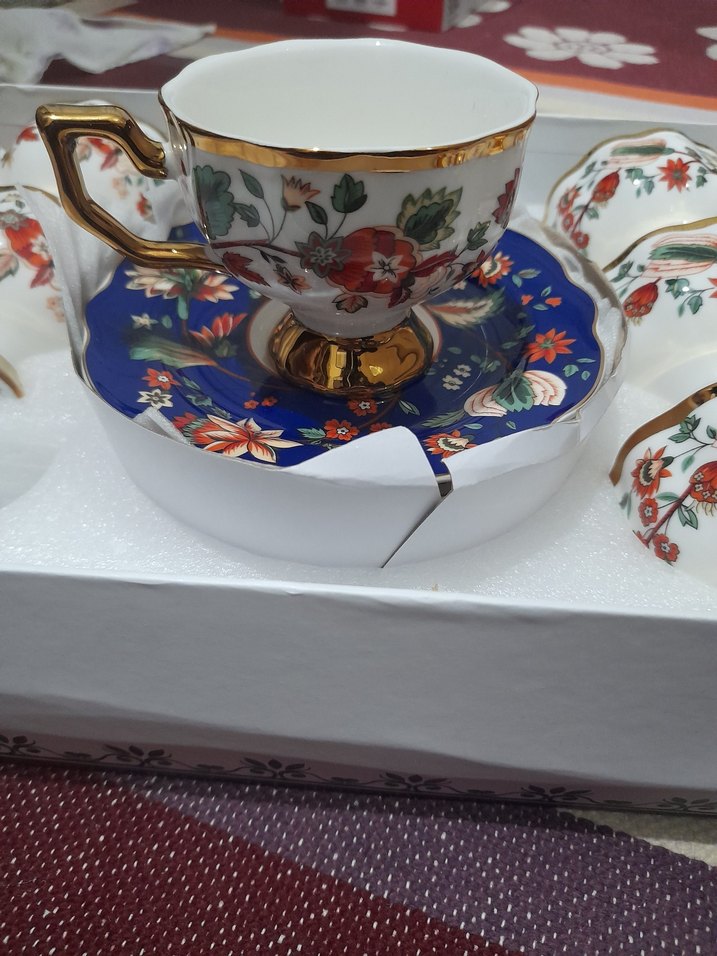 Çiçek Desenli Çok Renkli Tabak Seti - Görsel 3