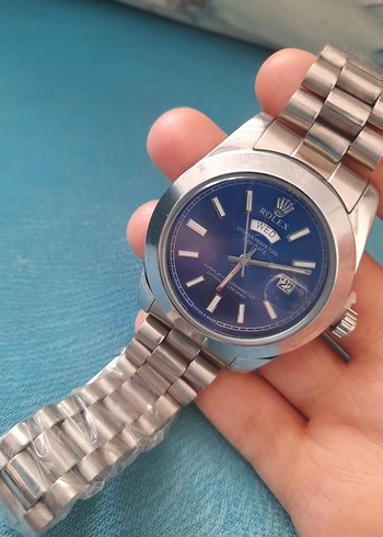 Rolex Mavi Kadranlı Erkek Kol Saati - Görsel 2