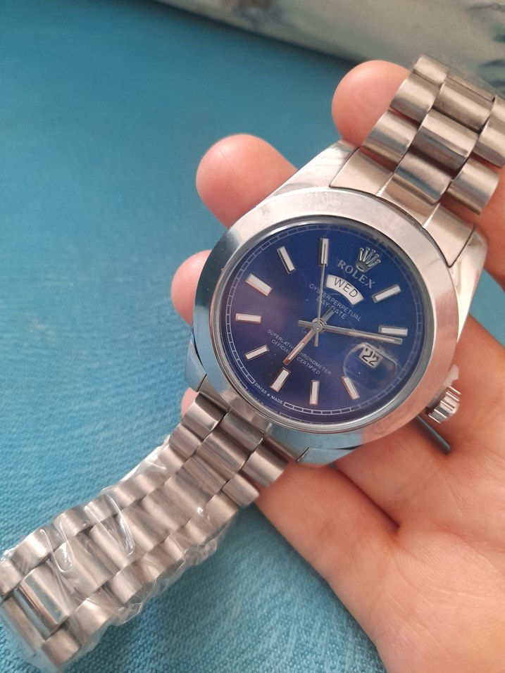 Rolex Mavi Kadranlı Erkek Kol Saati - Görsel 2