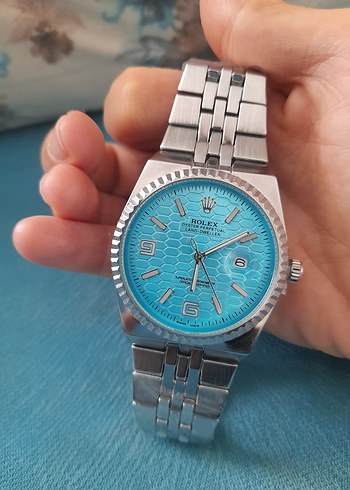 Turkuaz Kadranlı Erkek Rolex Saat - Görsel 2