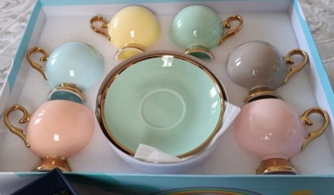 Beyaz Altın Detaylı Kahve Fincanı Seti - Görsel 3