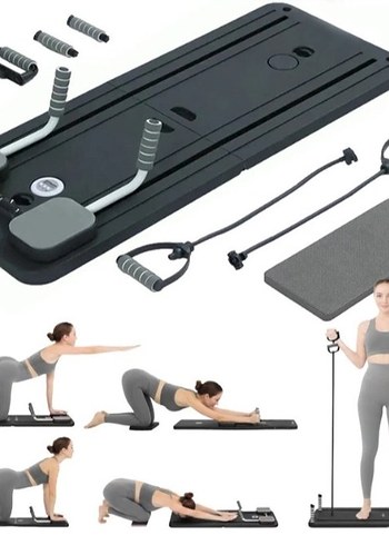 Gri Pilates Bandı ve Egzersiz Seti