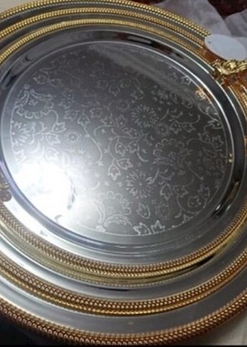 Altın Renkli Parlak Dekoratif Tepsi - Görsel 3