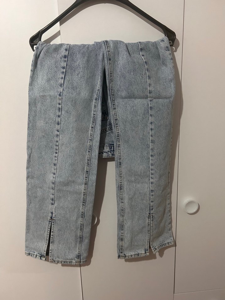 Kadın Gri Midi Bol Kesim Kot Pantolon - Görsel 2