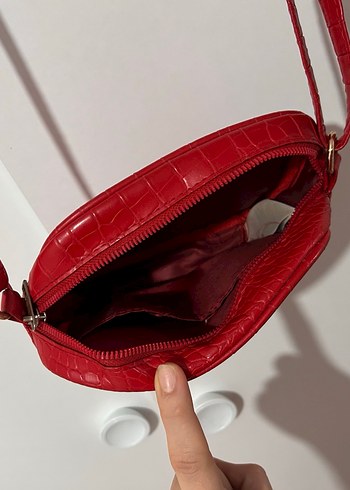 Kırmızı Deri Kadın Çanta - Görsel 2