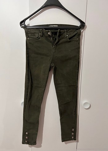 Bershka Yeşil Skinny Kot Pantolon - Görsel 2