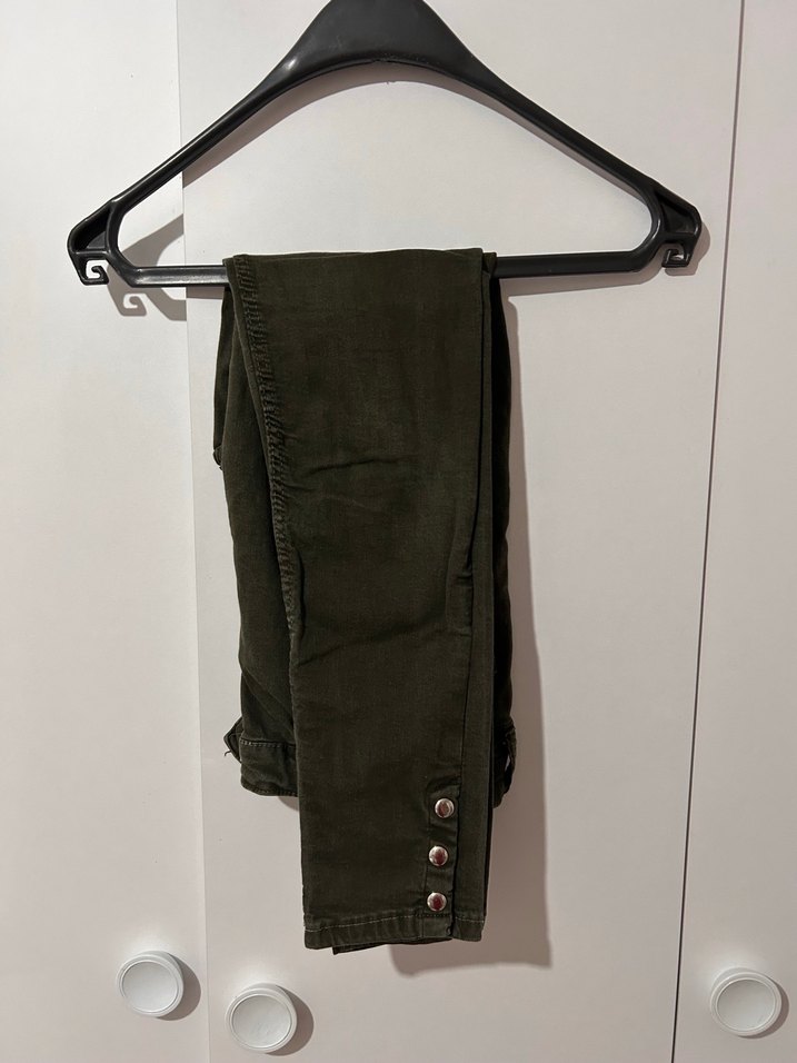 Bershka Yeşil Skinny Kot Pantolon - Görsel 3