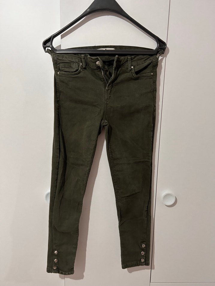 Bershka Yeşil Skinny Kot Pantolon - Görsel 2