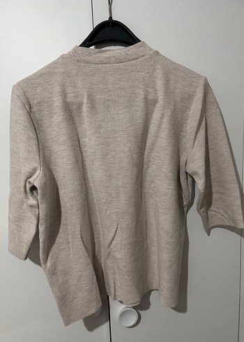 Bej Keten Kadın Sweatshirt - Görsel 3