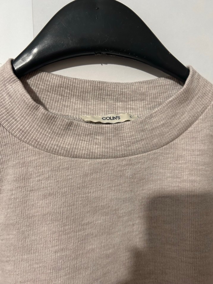 Bej Keten Kadın Sweatshirt - Görsel 2