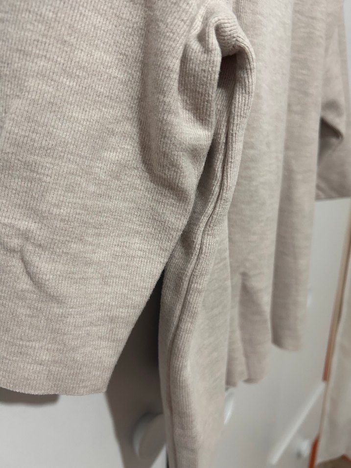 Bej Keten Kadın Sweatshirt - Görsel 4