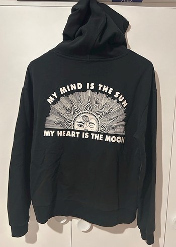 Siyah Kapüşonlu Kadın Sweatshirt - Görsel 2