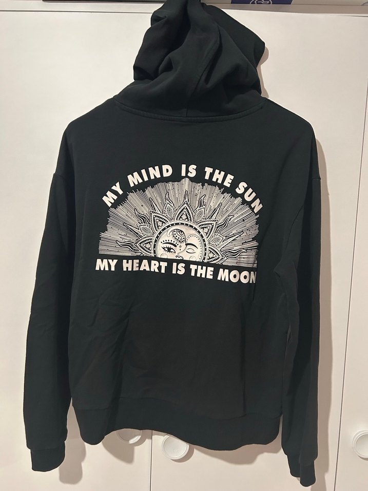 Siyah Kapüşonlu Kadın Sweatshirt - Görsel 2