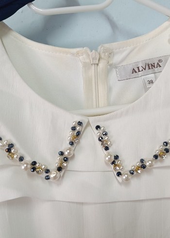 Uzun Kol Drapeli Bohem Lacivert Elbise - Görsel 3