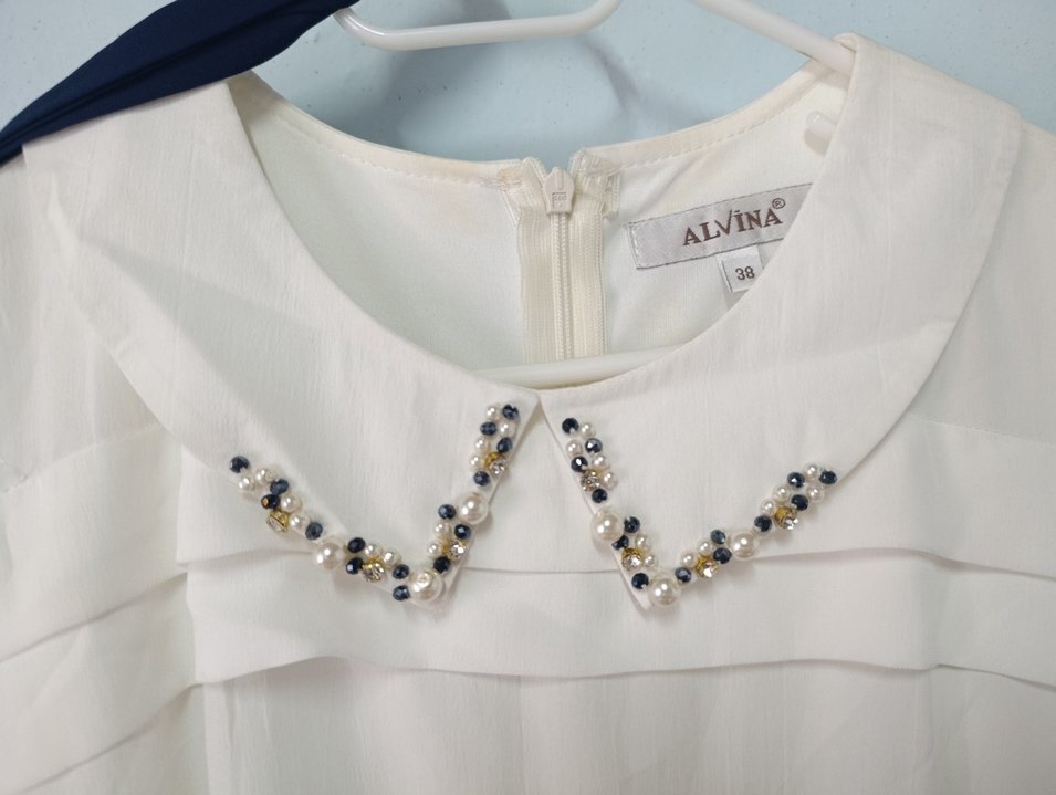 Uzun Kol Drapeli Bohem Lacivert Elbise - Görsel 3