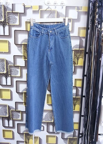 Diğer Yuksek Bel Acik Mavi Denim Jean