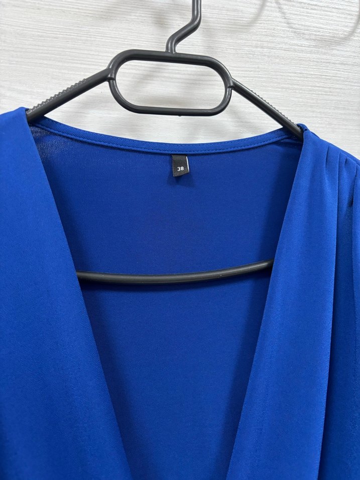 Mavi Drapeli V Yaka Kadın Bluz - Görsel 2