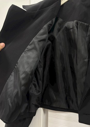 Kadın Siyah Mini Düğmeli Blazer Ceket - Görsel 3