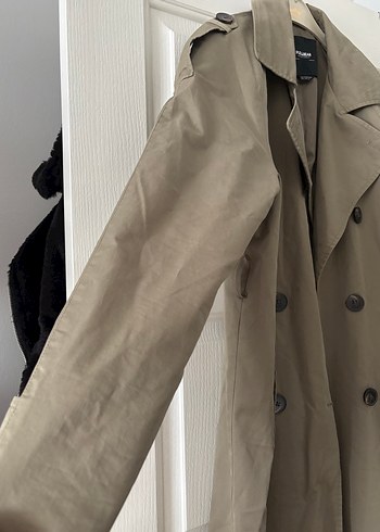 Bej Uzun Kadın Trençkot - Görsel 3